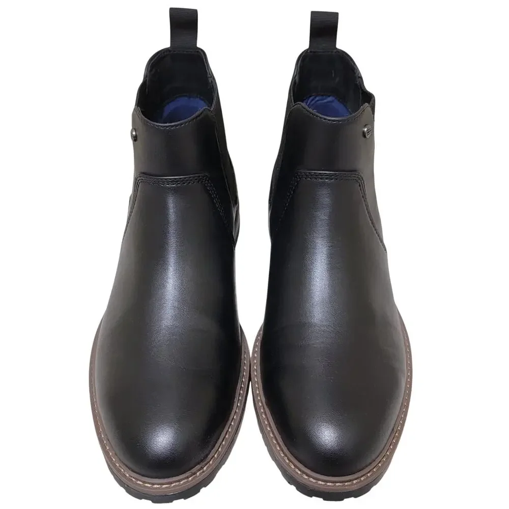 Tommy Hilfiger Men Roklan Chelsea Ankle Boots Size US 9M Black Faux Leather